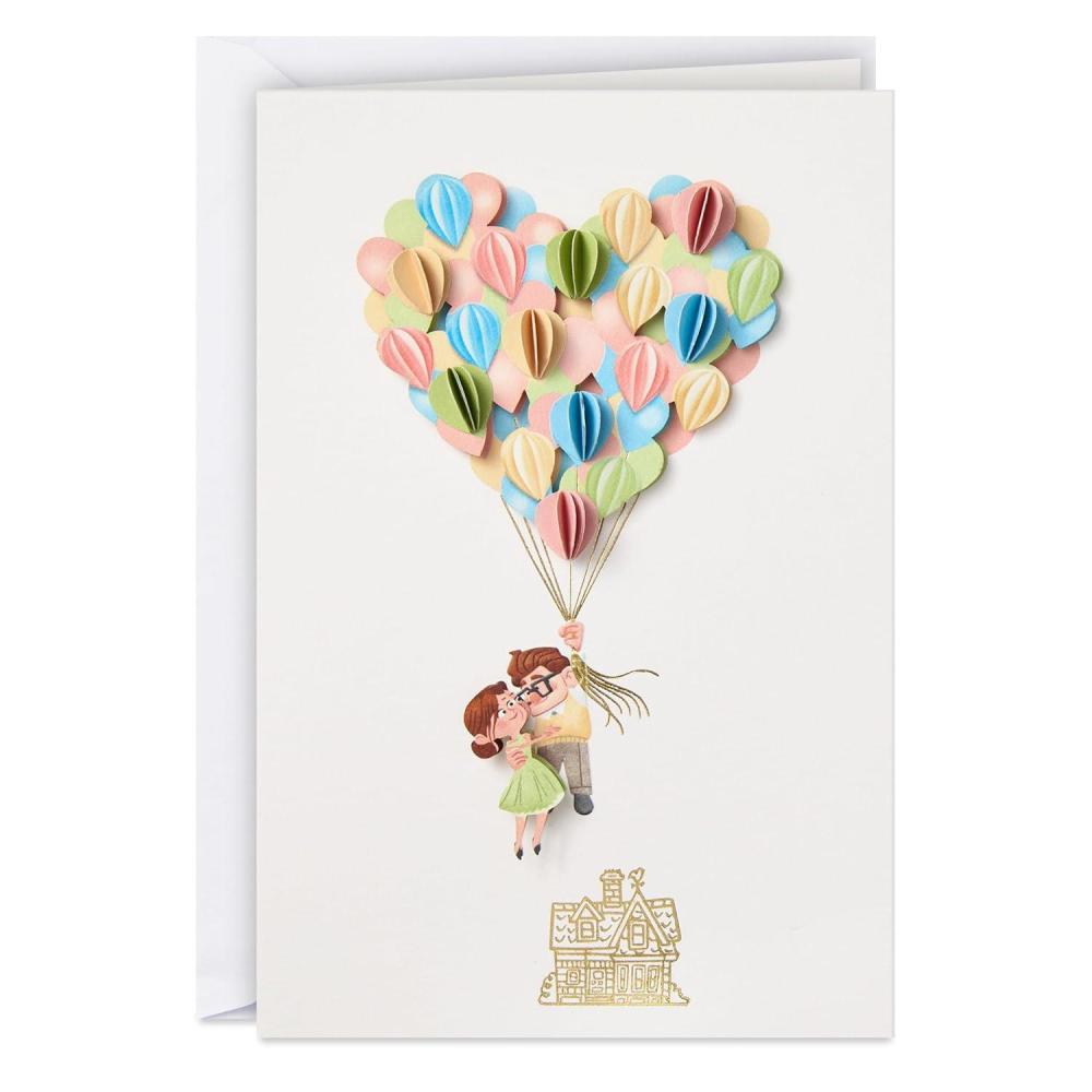 imageHallmark Signature DisneyPixar Up Anniversary Card for Couple Heart Balloons