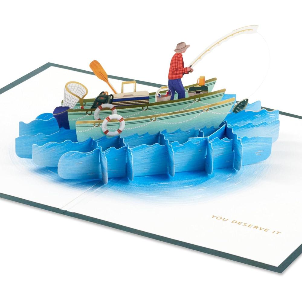 imageHallmark Signature Paper Wonder Fishing PopUp Card Have a Reel Nice Day for Birthdays Fathers Day Just BecauseFishing