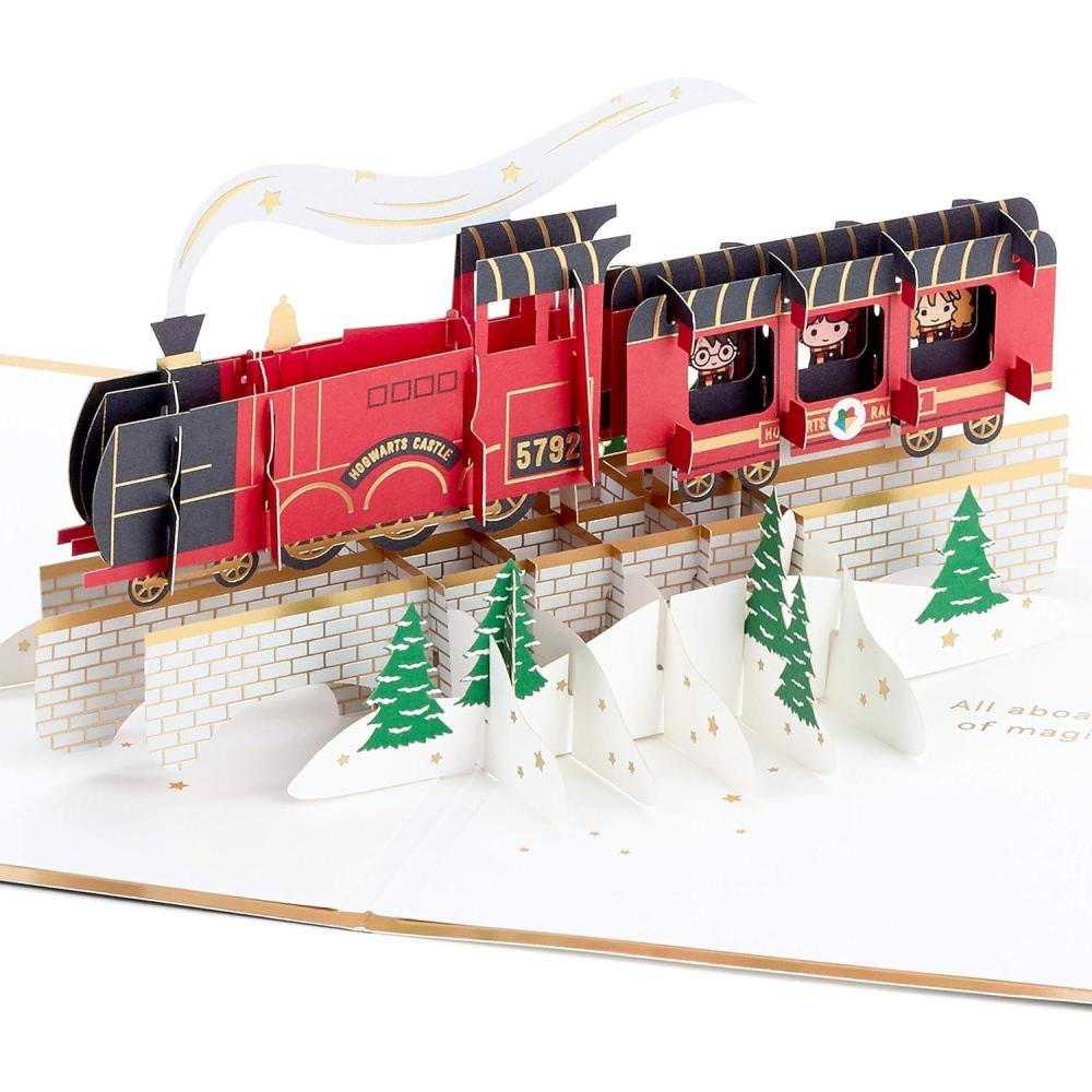 imageHallmark Signature Paper Wonder Harry Potter Pop Up Holiday Card Hogwarts Express