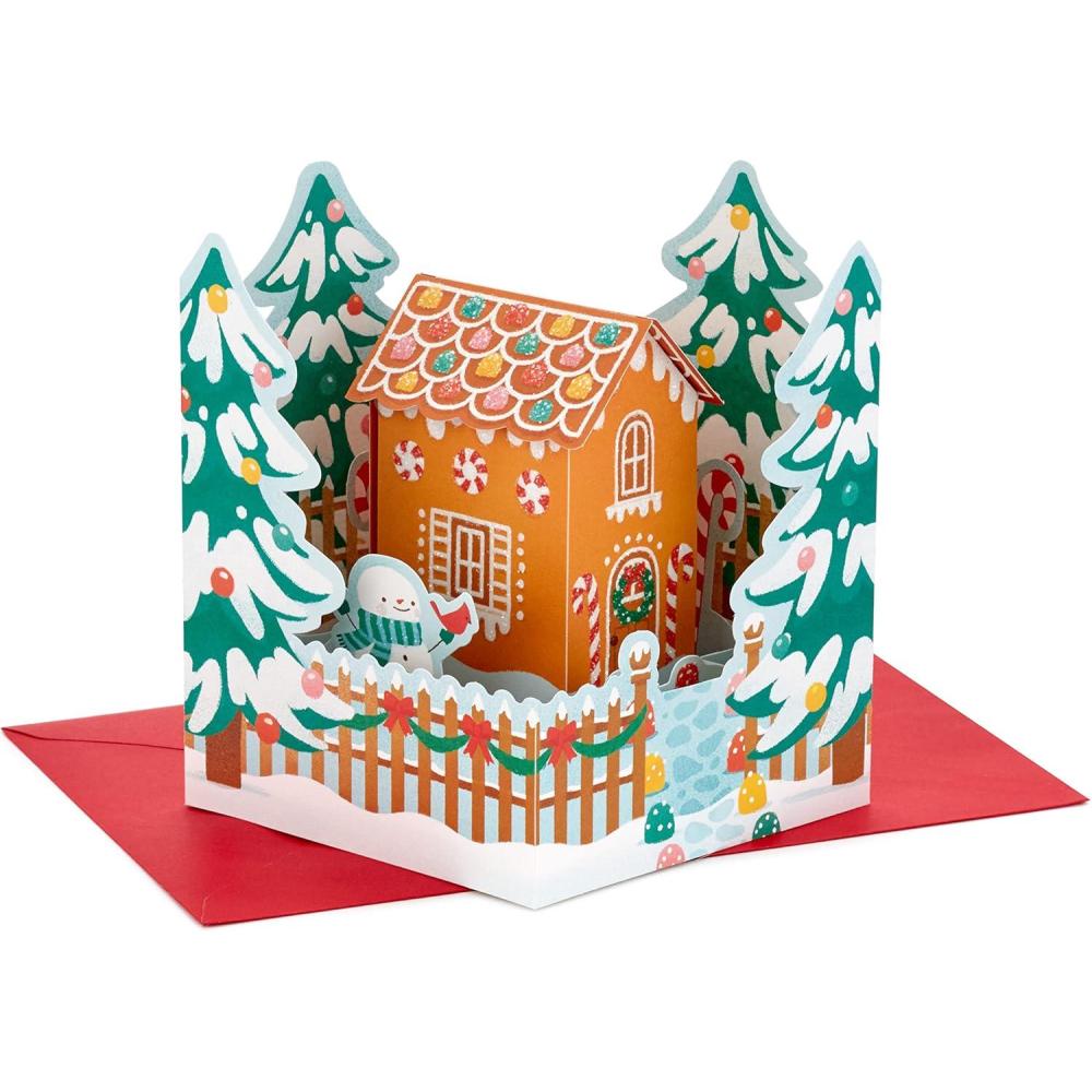 imageHallmark Signature Paper Wonder Pop Up Christmas Card GingerbreadGingerbread House Scene Pop Up