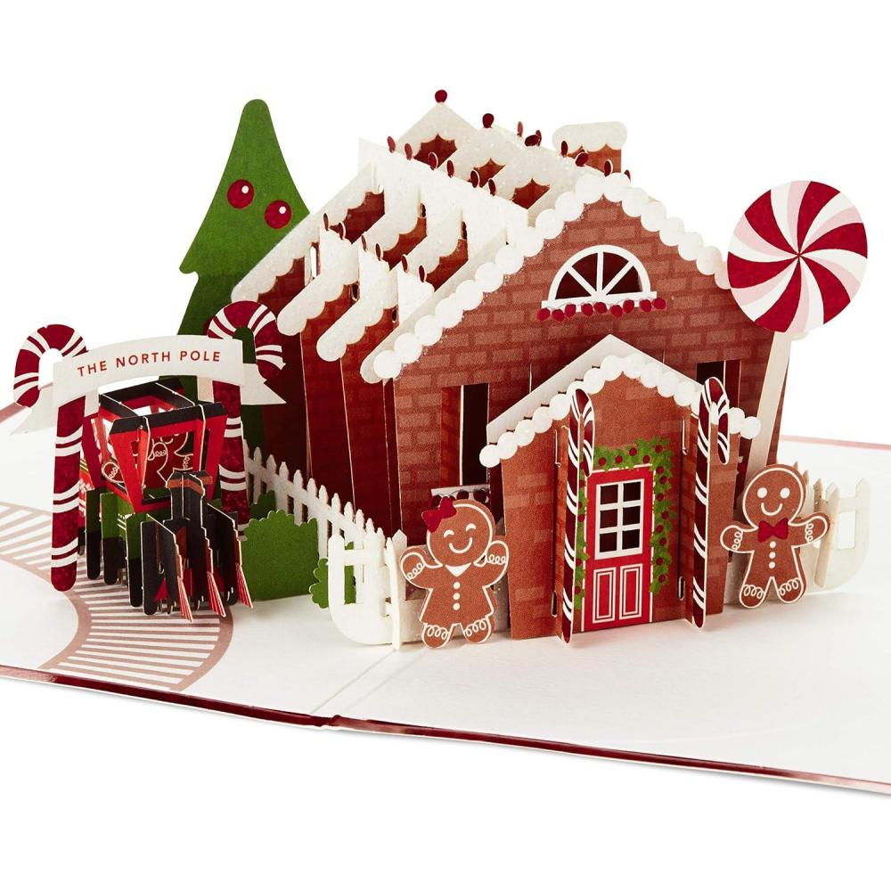 imageHallmark Signature Paper Wonder Pop Up Christmas Card GingerbreadIntricate Gingerbread Pop Up