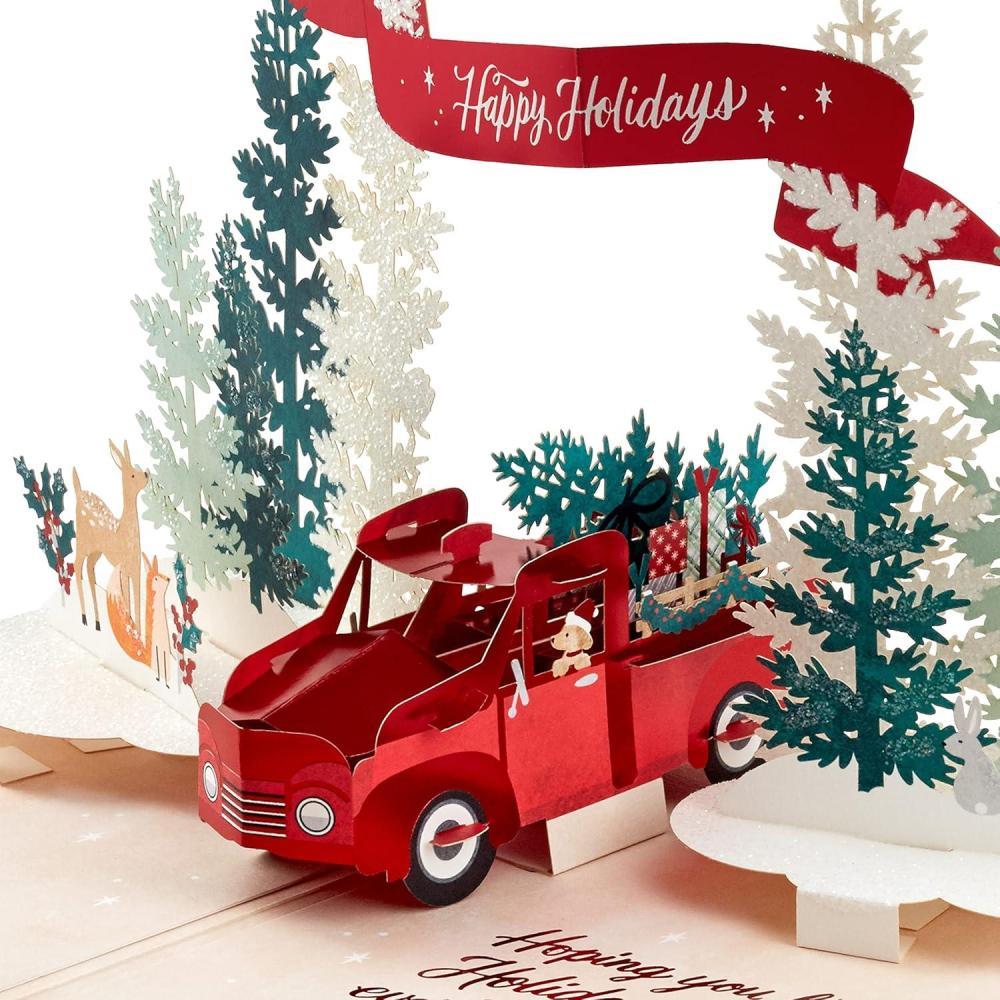 imageHallmark Signature Paper Wonder Pop Up Christmas Card Red TruckRed Truck Pop Up