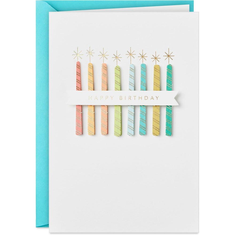 imageHallmark Signature Premium Birthday Card Candles Someone Who Shines for Coworker Friend SiblingBirthday Candles