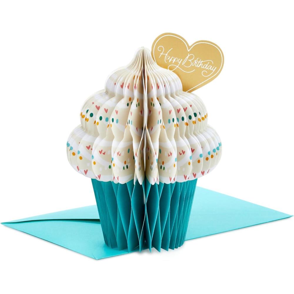 imageHallmark Signature Romantic Birthday Card Love You More LetterboardHoneycomb Cupcake