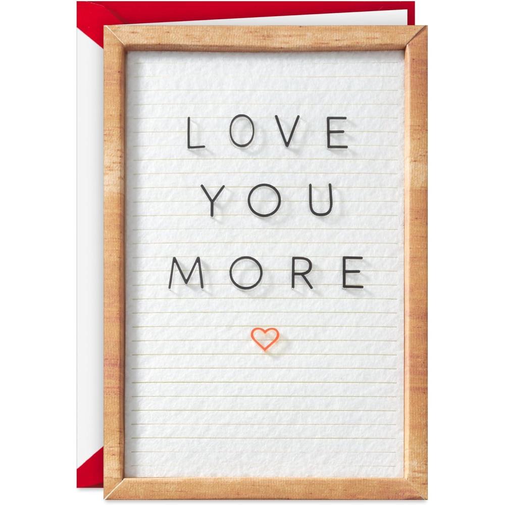 imageHallmark Signature Romantic Birthday Card Love You More LetterboardLove You More Letterboard