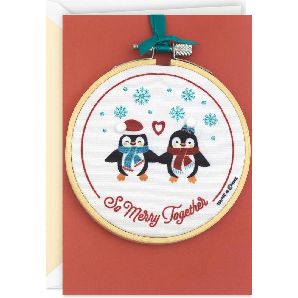 imageHallmark Signature Romantic Christmas Card Penguin Ornament for Husband Wife Boyfriend Girlfriend