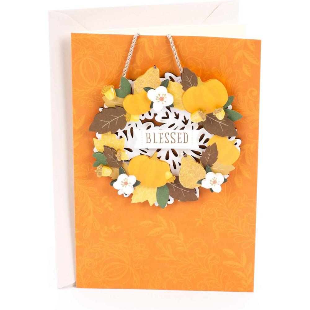 imageHallmark Signature Studio Thanksgiving Card Fall FlowersRemovable Wreath Ornament