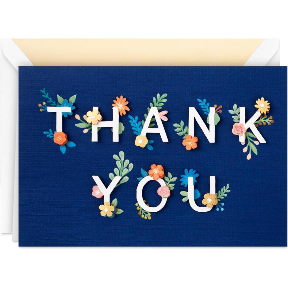 imageHallmark Signature Thank You Card Dog with Balloons for Nurses Day Admin Professional Day Teacher Appreciation and MoreFlowers
