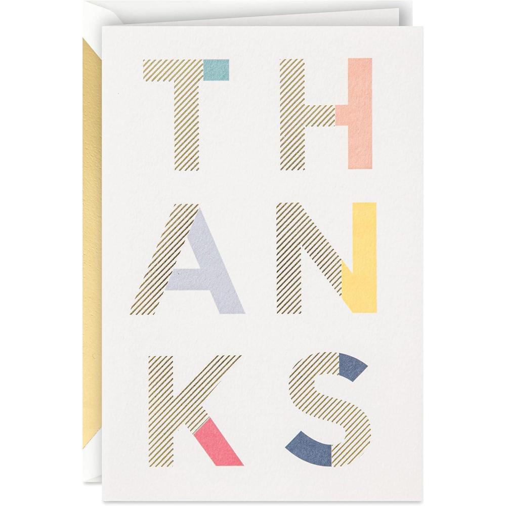 imageHallmark Signature Thank You Card Dog with Balloons for Nurses Day Admin Professional Day Teacher Appreciation and MoreThanks So Much
