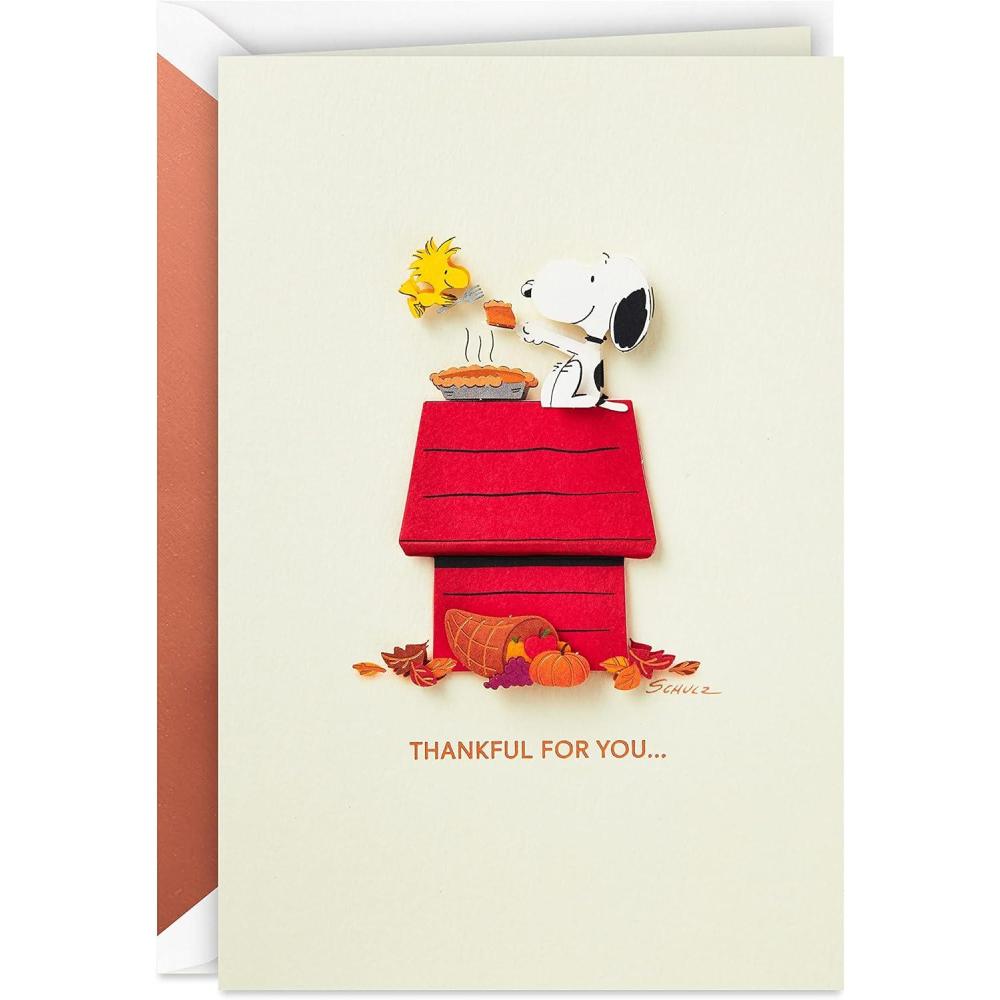 imageHallmark Signature Thanksgiving Card Blessings and LoveSnoopy and Woodstock