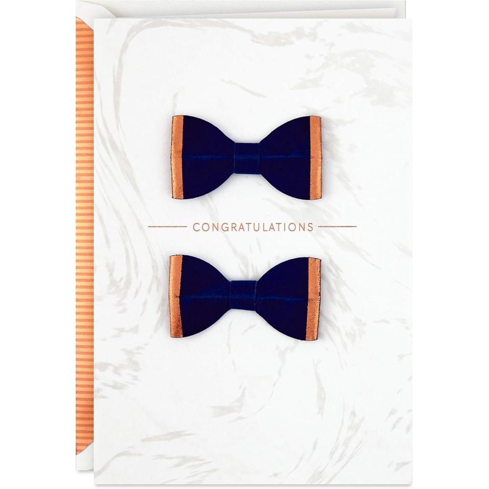 imageHallmark Signature Wedding Card for Gay Couple Bow Ties