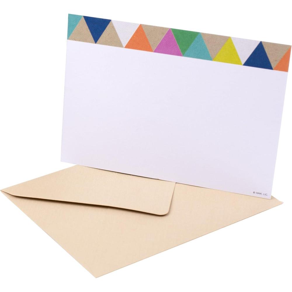 imageHallmark SinglePanel Notecards Triangle Trim 50 Cards and EnvelopesTriangle Trim