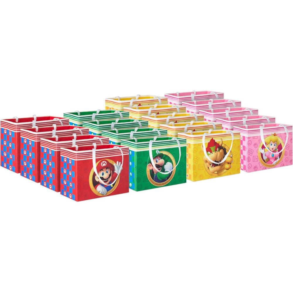 imageHallmark Sonic the Hedgehog Gift Bags for Kids Gamers 2 Bags 1 Large 13quot 1 Extra Large 15quot for Birthdays Back to School ChristmasMario  Luigi  Princess Peach  Bowser