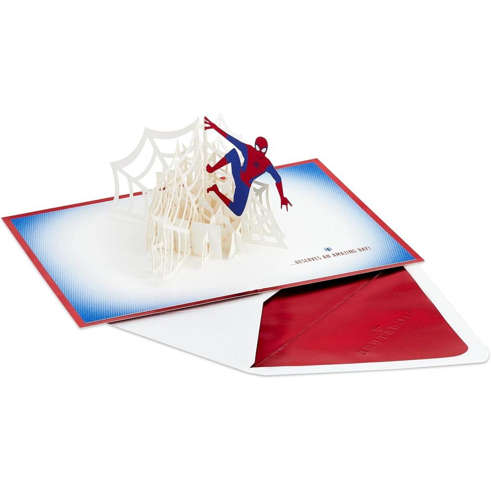 imageHallmark SpiderMan Pop Up Birthday Card Someone Amazing Like You Signature Paper Wonder 3D CardBlue
