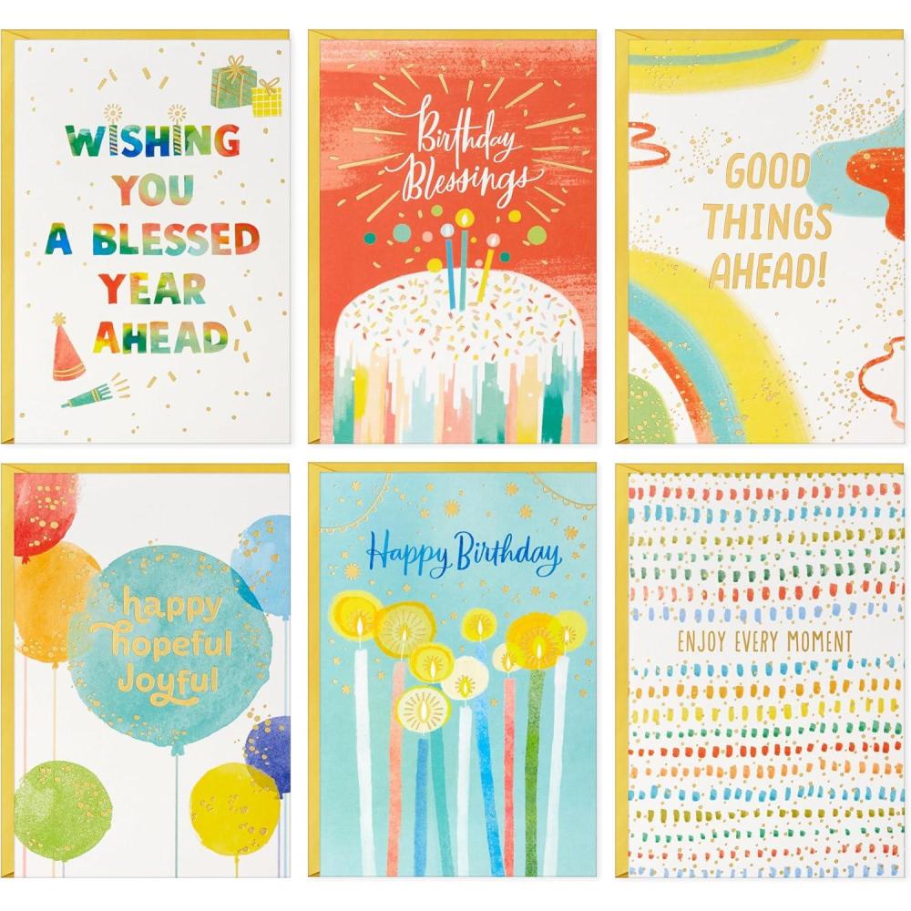 imageHallmark Spiritual Birthday Card Assortment 36 Cards with Envelopes 6 Designs Blessed BirthdayBlessed Birthday