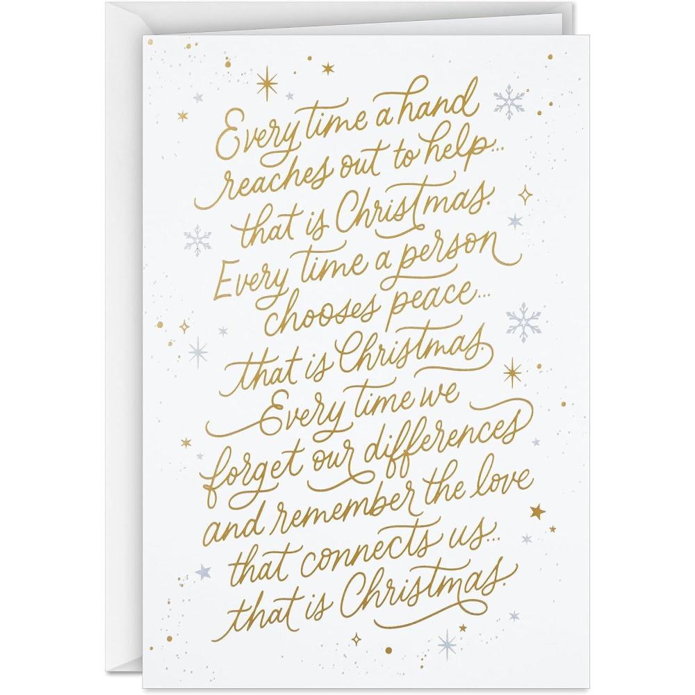 imageHallmark Spiritual Boxed Christmas Cards 16 Cards and Envelopes Gold and White That is Christmas16 Cards  That is Christmas Message
