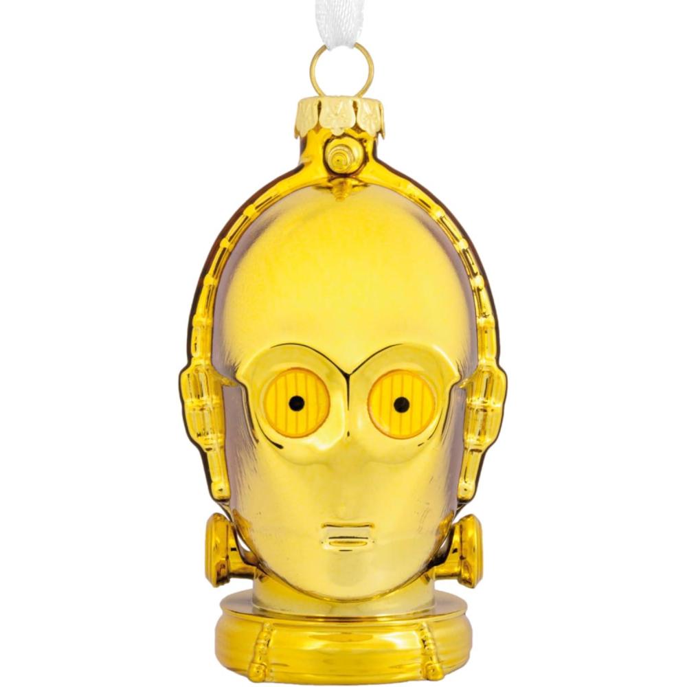 imageHallmark Star Wars C3PO Helmet Blown Glass Christmas Ornament 0003HCM1052C3PO