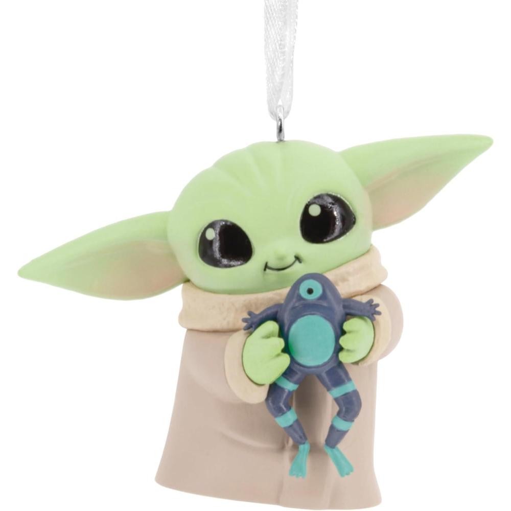 imageHallmark Star Wars The Mandalorian Grogu with Frog Christmas Ornament Gifts for Star Wars Fans