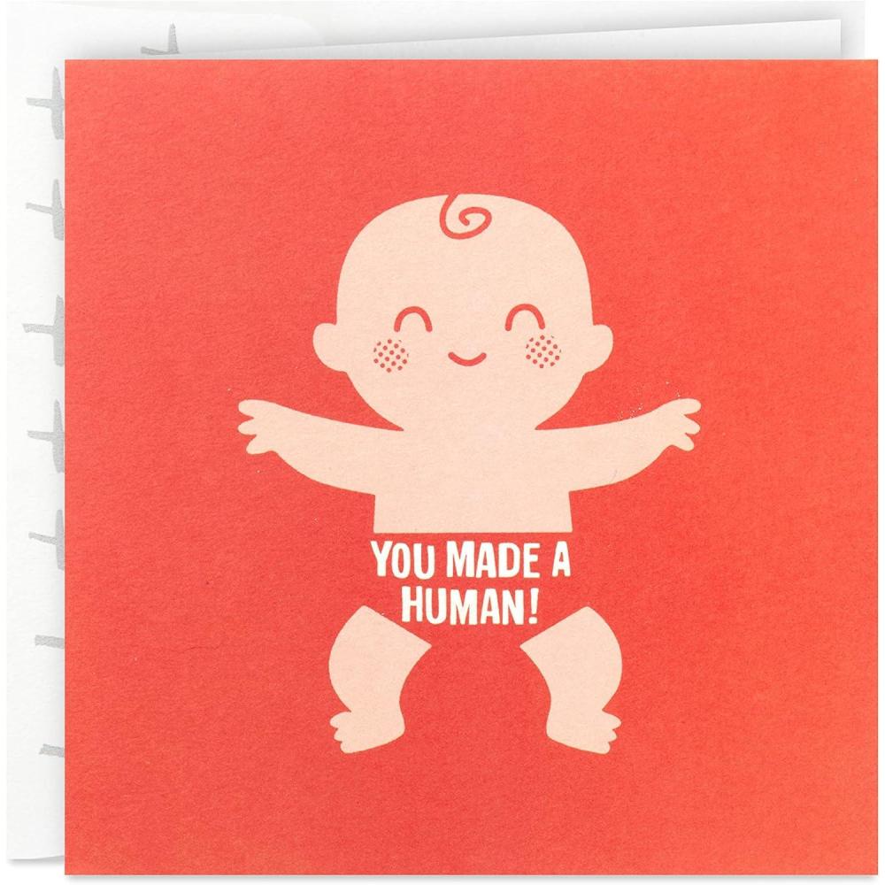 imageHallmark Studio Ink Baby Shower Card for New Parents Made a Human Welcome New Baby Congratulations Gender RevealMade a Human