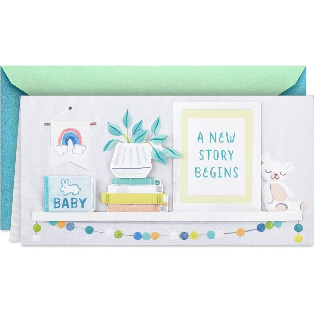 imageHallmark Studio Ink Baby Shower Card for New Parents Made a Human Welcome New Baby Congratulations Gender RevealNew Story Begins