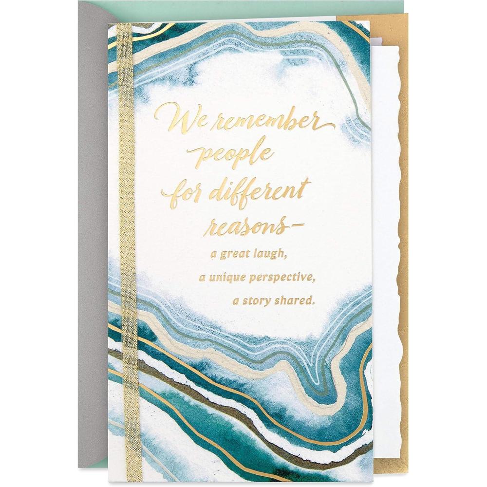 imageHallmark Sympathy Card for Anniversary of Death Caring Thoughts Never Stopped for Widow Widower FriendProfound Loss