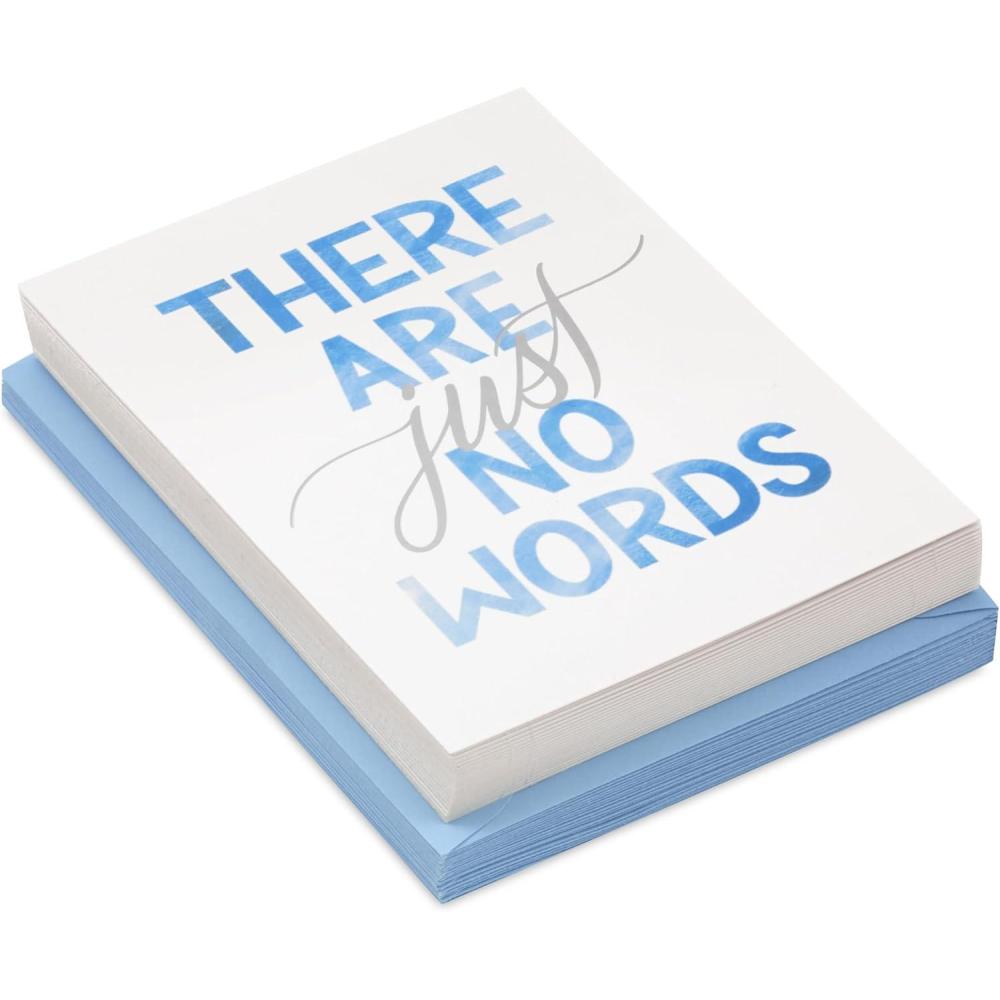 imageHallmark Sympathy Card for Anniversary of Death Caring Thoughts Never Stopped for Widow Widower FriendWhite  Blue