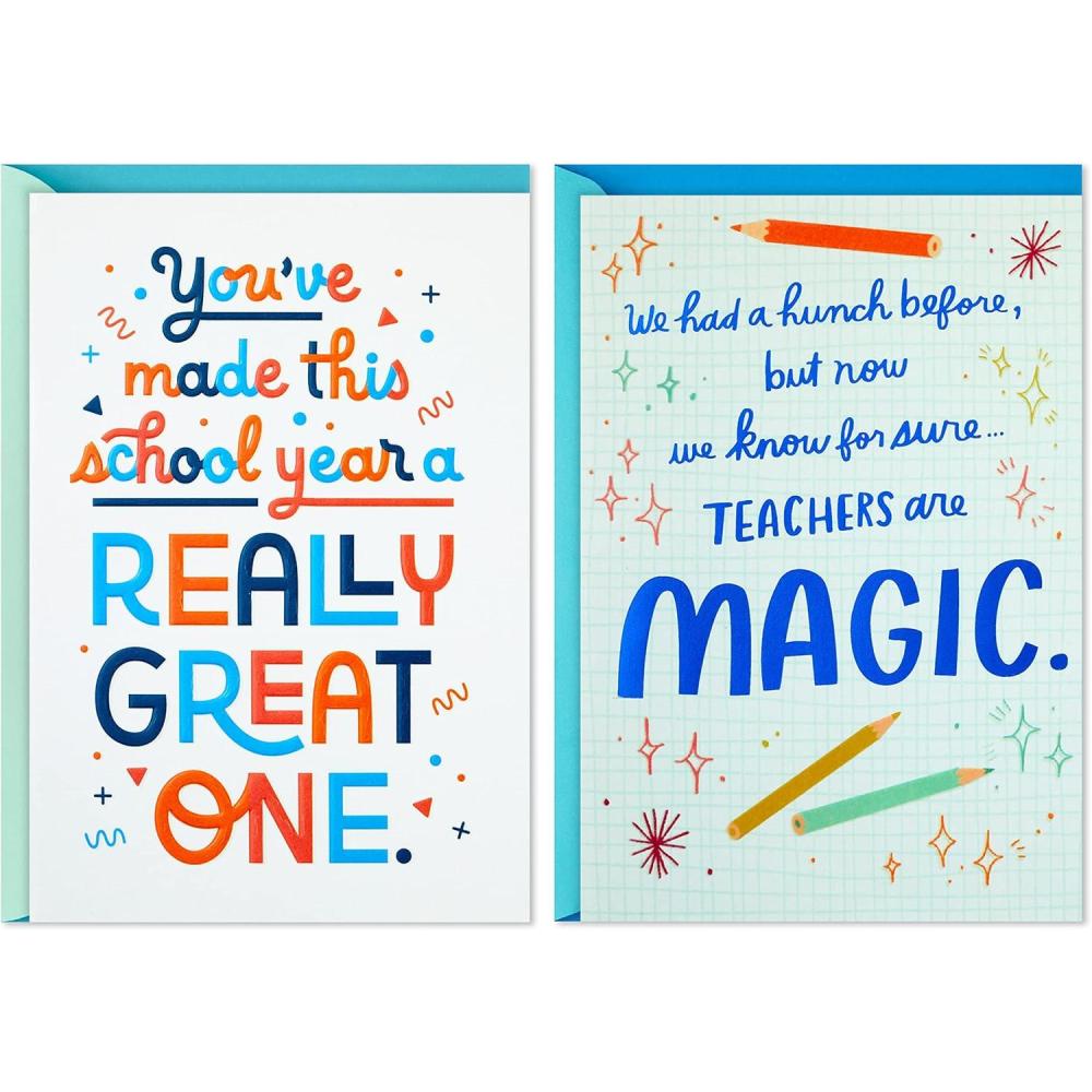 imageHallmark Teacher Appreciation Cards Good Teachers Brighten Futures 4 Cards with EnvelopesFor Teacher and Coach  2 Cards with Envelopes