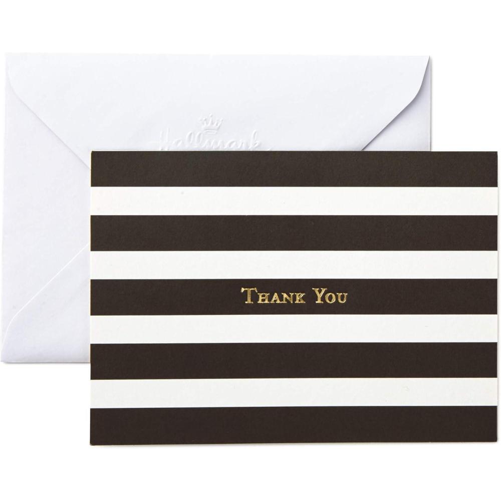 imageHallmark Thank You Card Bulk Assortment 48 Blank Cards with Envelopes for Graduation Bridal Shower Birthday All OccasionStriped
