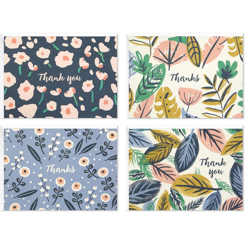 imageHallmark Thank You Cards Assortment Painted Flowers 48 Cards with Envelopes for Baby Showers Wedding Bridal Showers All OccasionPainted Florals