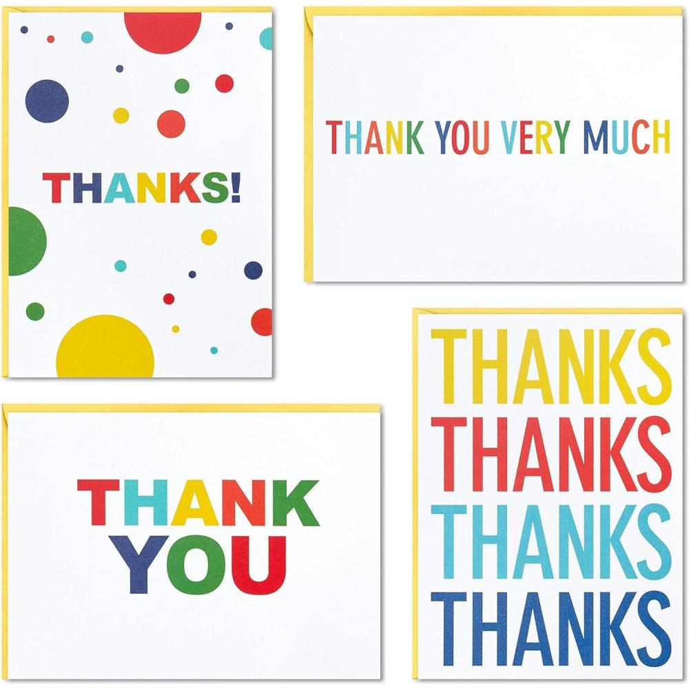 imageHallmark Thank You Cards Assortment Primary Colors 48 Thank You Notes for Kids and Adults for Graduation Baby Shower Birthdays All OccasionThank You Kids