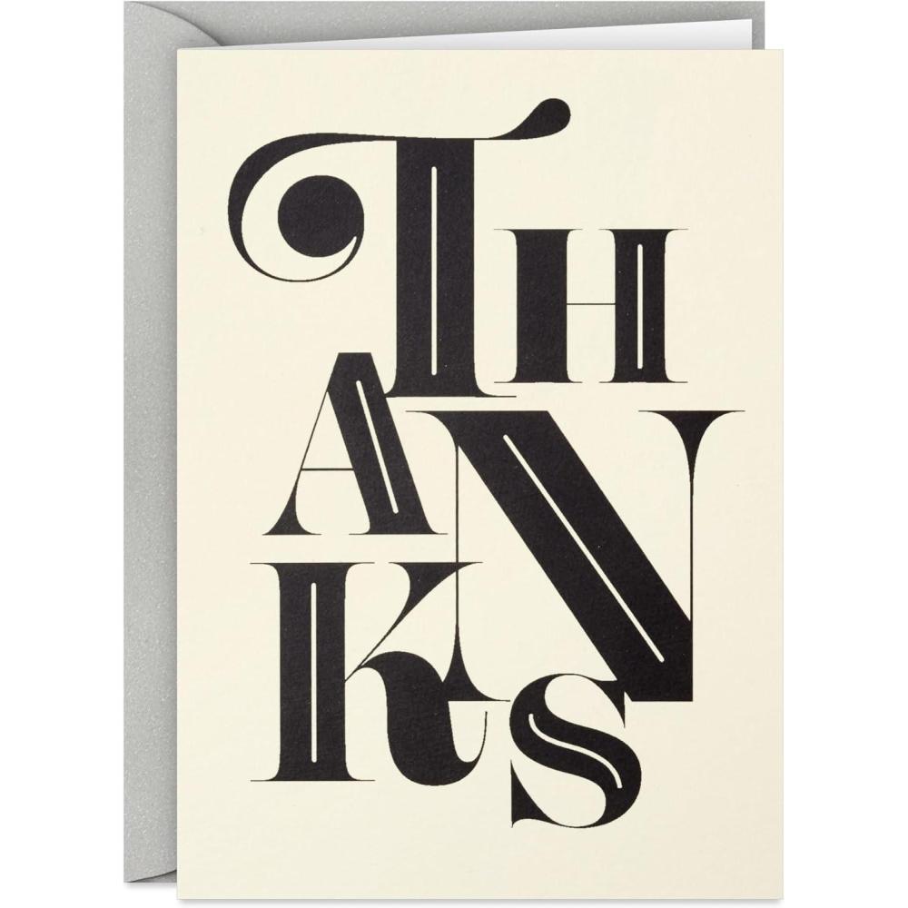 imageHallmark Thank You Notes Black and Ivory White 40 Blank Cards with Envelopes for Weddings Graduation Bridal Shower All Occasion