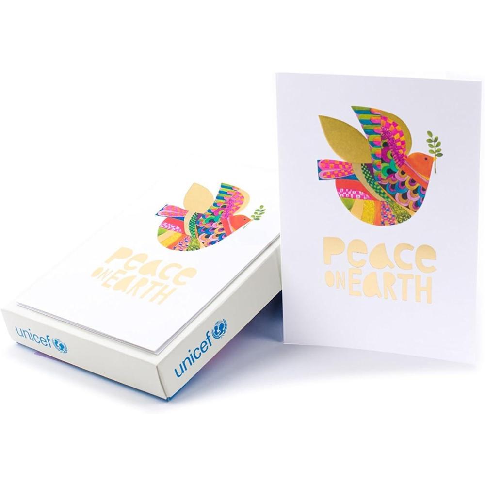 imageHallmark UNICEF Boxed Christmas Cards Peace On Earth Dove 12 Cards and 13 Envelopes 1XPX2022Dove