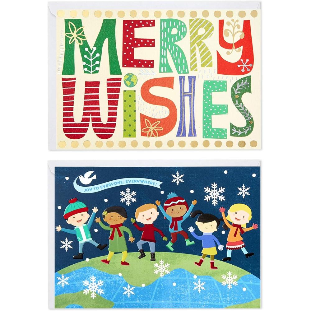 imageHallmark UNICEF Boxed Christmas Cards Peaceful Holly Tree 20 Cards and 21 Envelopes 1XPX2032Merry Wishes