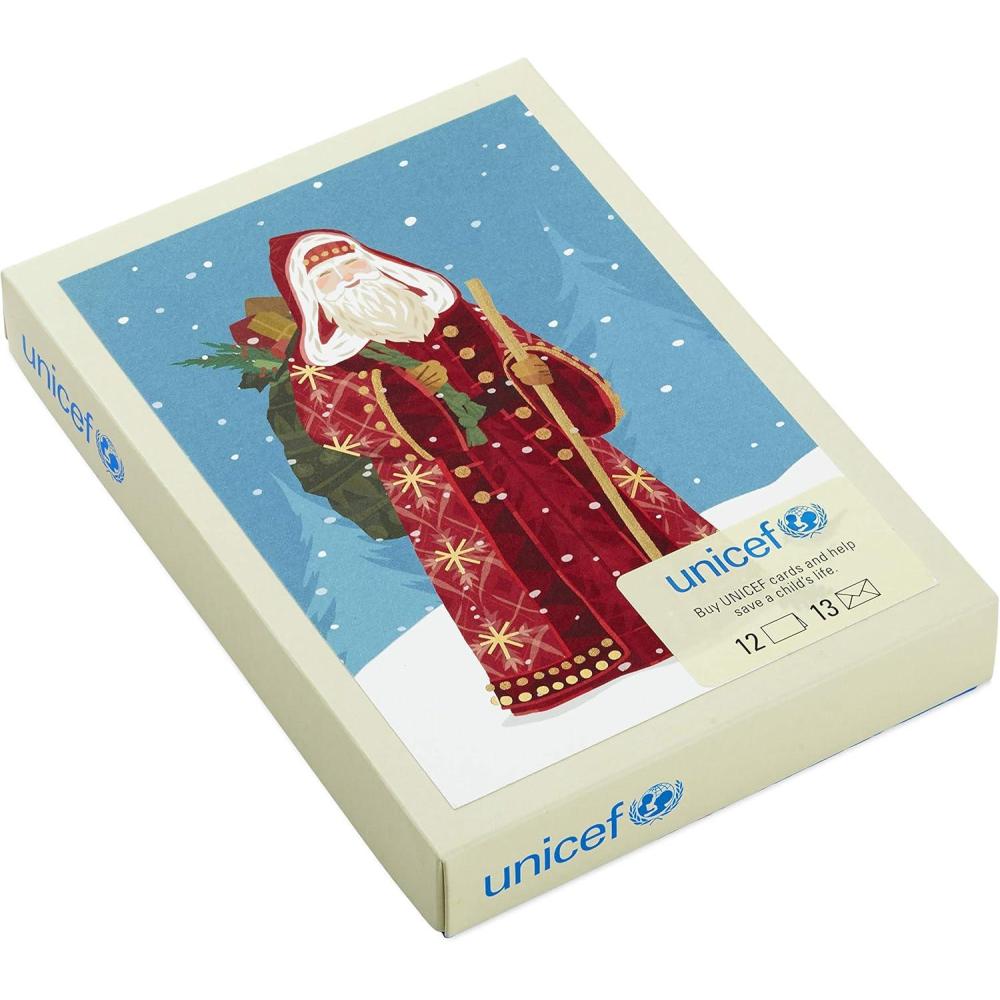 imageHallmark UNICEF Boxed Christmas Cards Yeti 12 Cards and 13 EnvelopesClassic St Nick  UNICEF