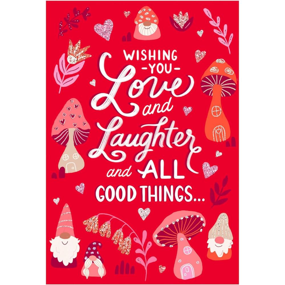 imageHallmark Valentines Day Cards for Kids Hearts ampamp Rainbows 24 Blank Cards with Envelopes for Birthdays Back to School Any OccasionMushroom and Gnome