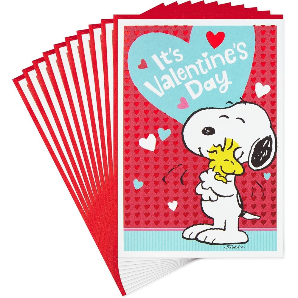 imageHallmark Valentines Day Cards for Kids School Sea Creatures 8 Classroom Valentines with Envelopes10 Cards and 10 Envelopes  Peanuts Snoopy