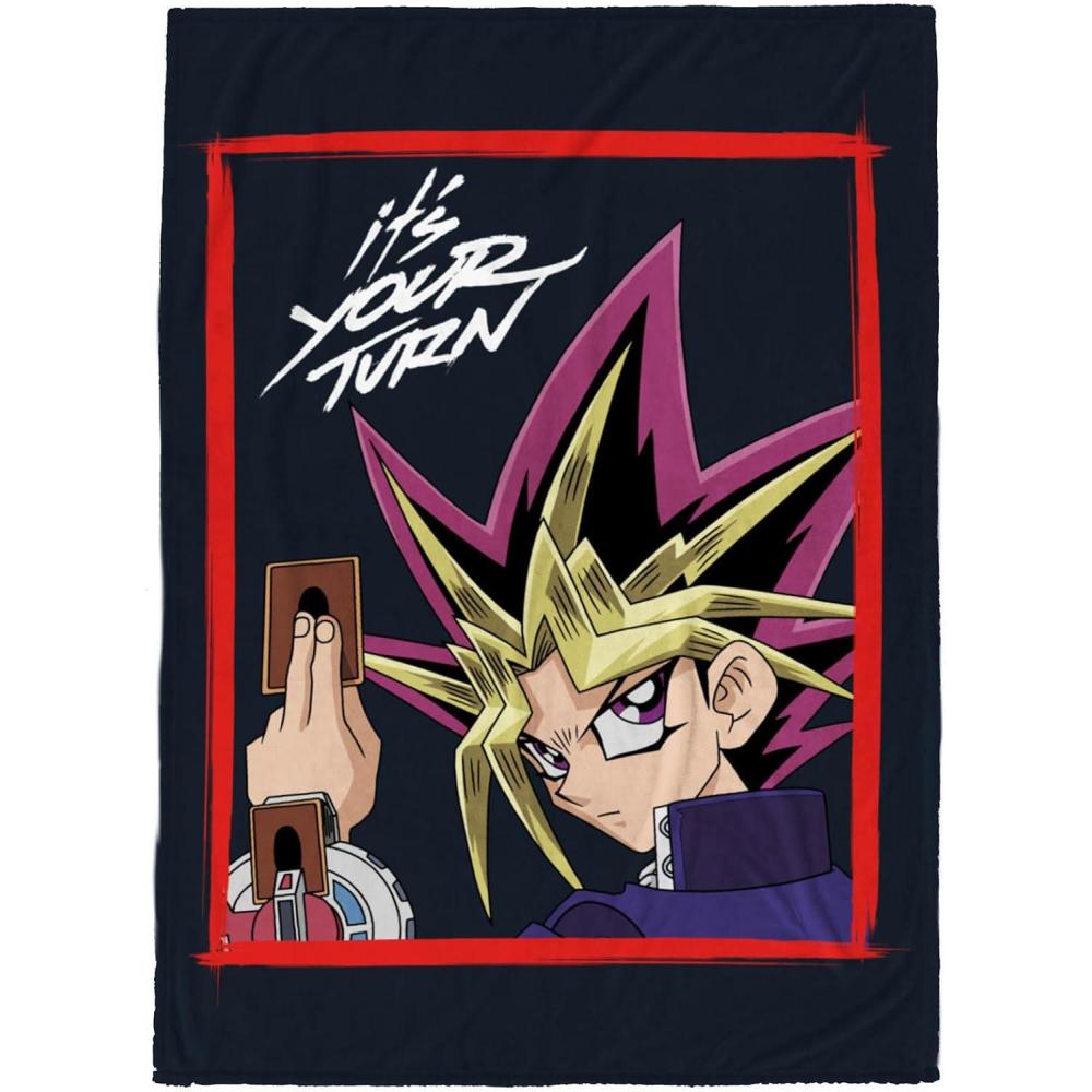 imageJay Franco Kids Plush Throw Blanket  Soft ampamp Comfy 50x70 Inches Throw for Couch or Bed  Cozy Home Dcor for Living Room ampamp Bedroom Multi  Rainbow BriteBlack  Yu Gi Oh