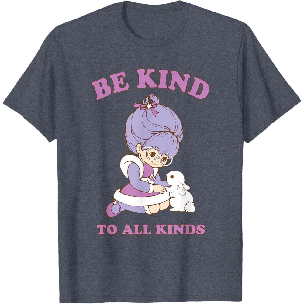 imageRainbow Brite Be Kind To All Kinds Shy Violet ampamp Bunny TShirtHeather Blue