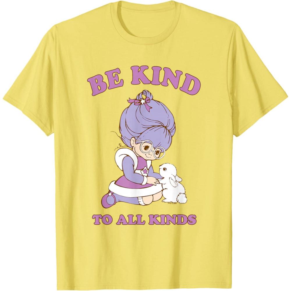 imageRainbow Brite Be Kind To All Kinds Shy Violet ampamp Bunny TShirtLemon Yellow