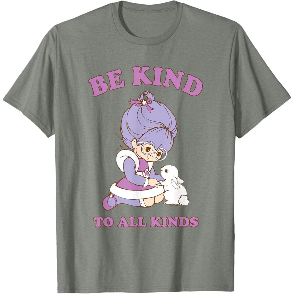 imageRainbow Brite Be Kind To All Kinds Shy Violet ampamp Bunny TShirtOlive Heather