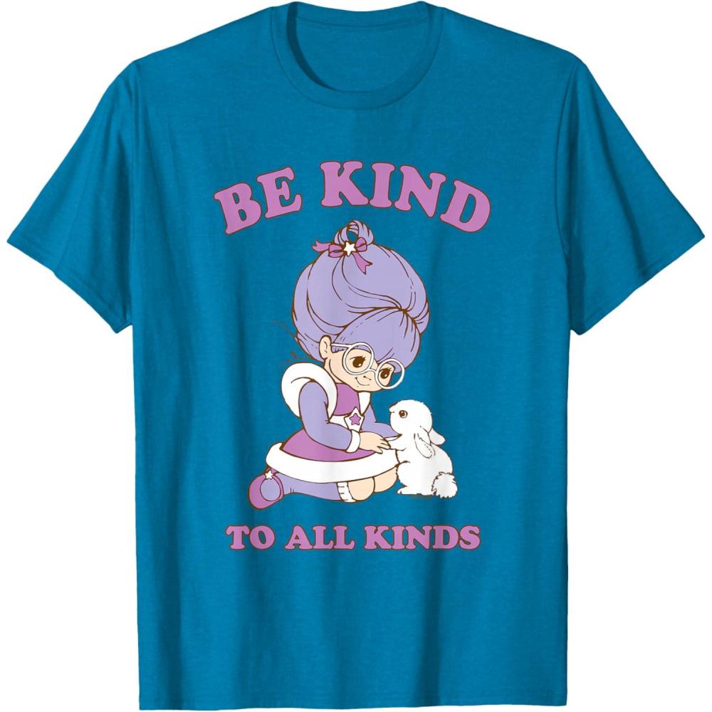 imageRainbow Brite Be Kind To All Kinds Shy Violet ampamp Bunny TShirtSapphire Blue