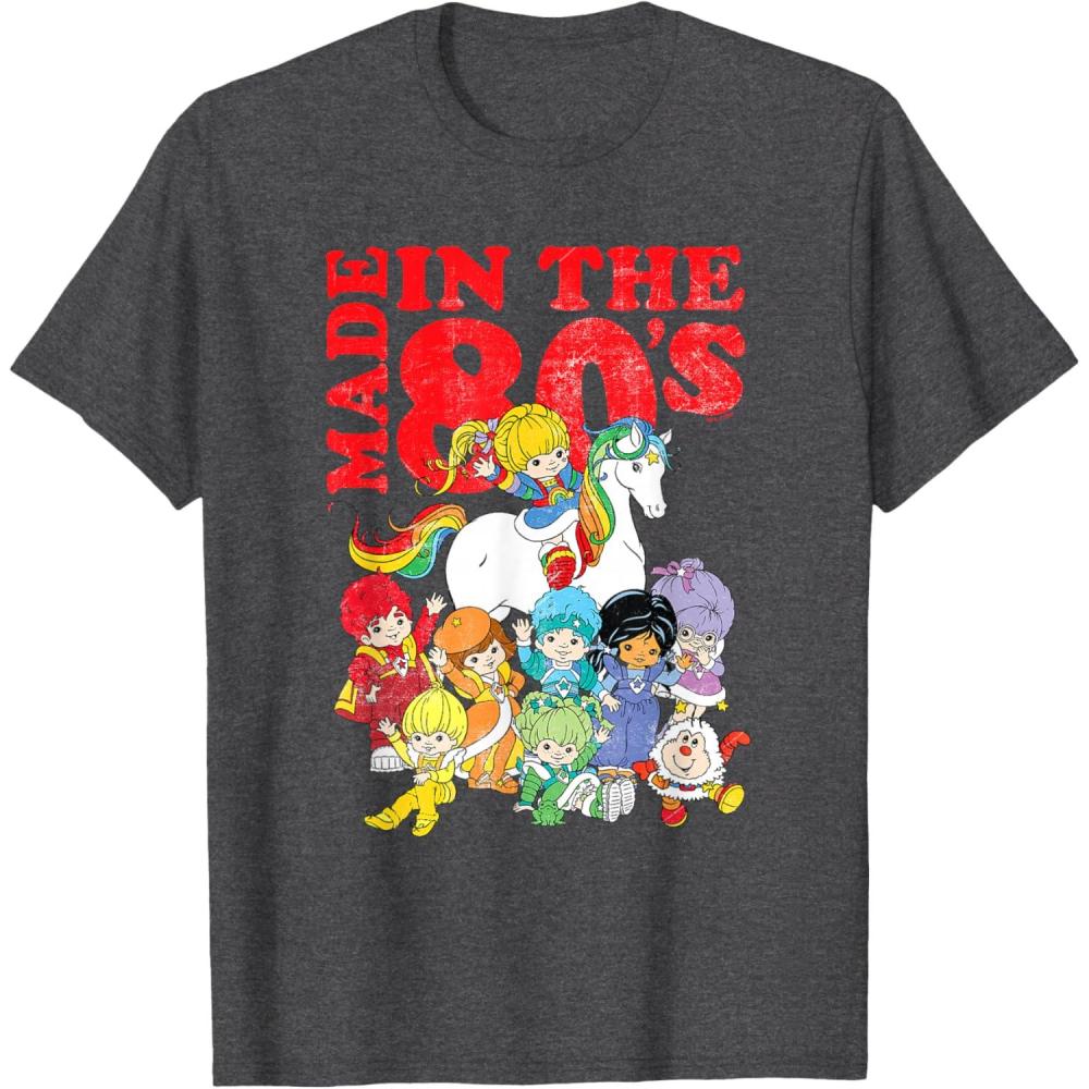 imageRainbow Brite Made In The 80s Distressed Group Shot TShirtDark Heather Grey