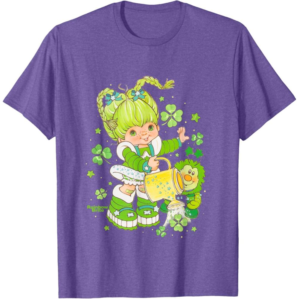 imageRainbow Brite St Patricks Day Patty OGreen ampamp Sprite TShirtPurple Heather