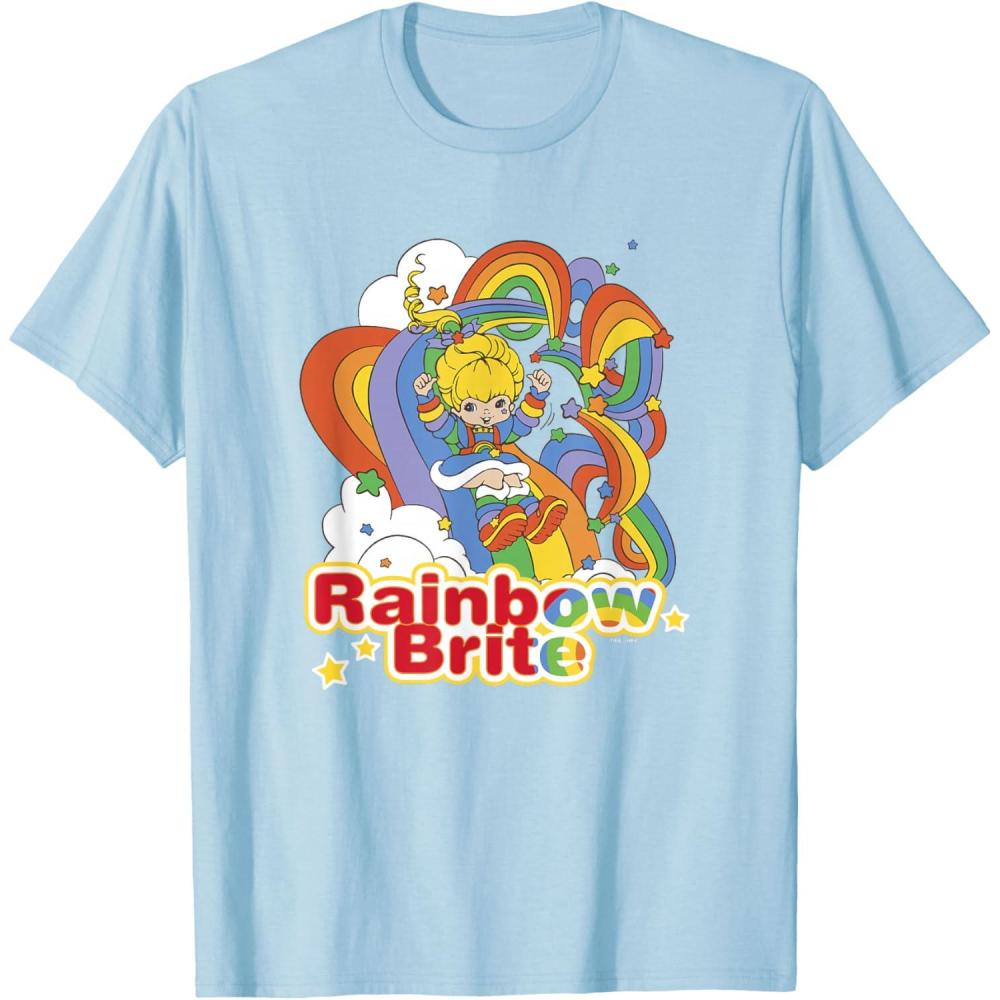 imageRainbow Brite Wisp Sliding Down Rainbows Portrait TShirtBaby Blue