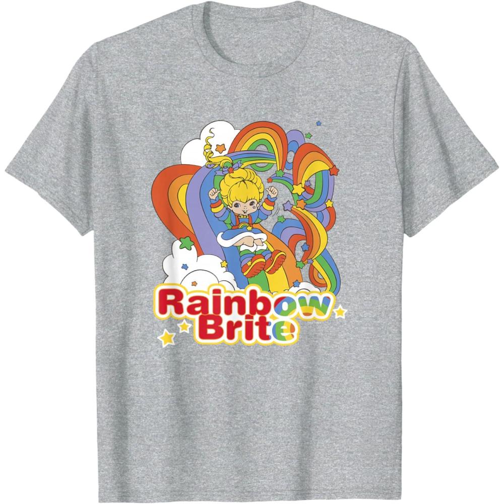 imageRainbow Brite Wisp Sliding Down Rainbows Portrait TShirtHeather Grey