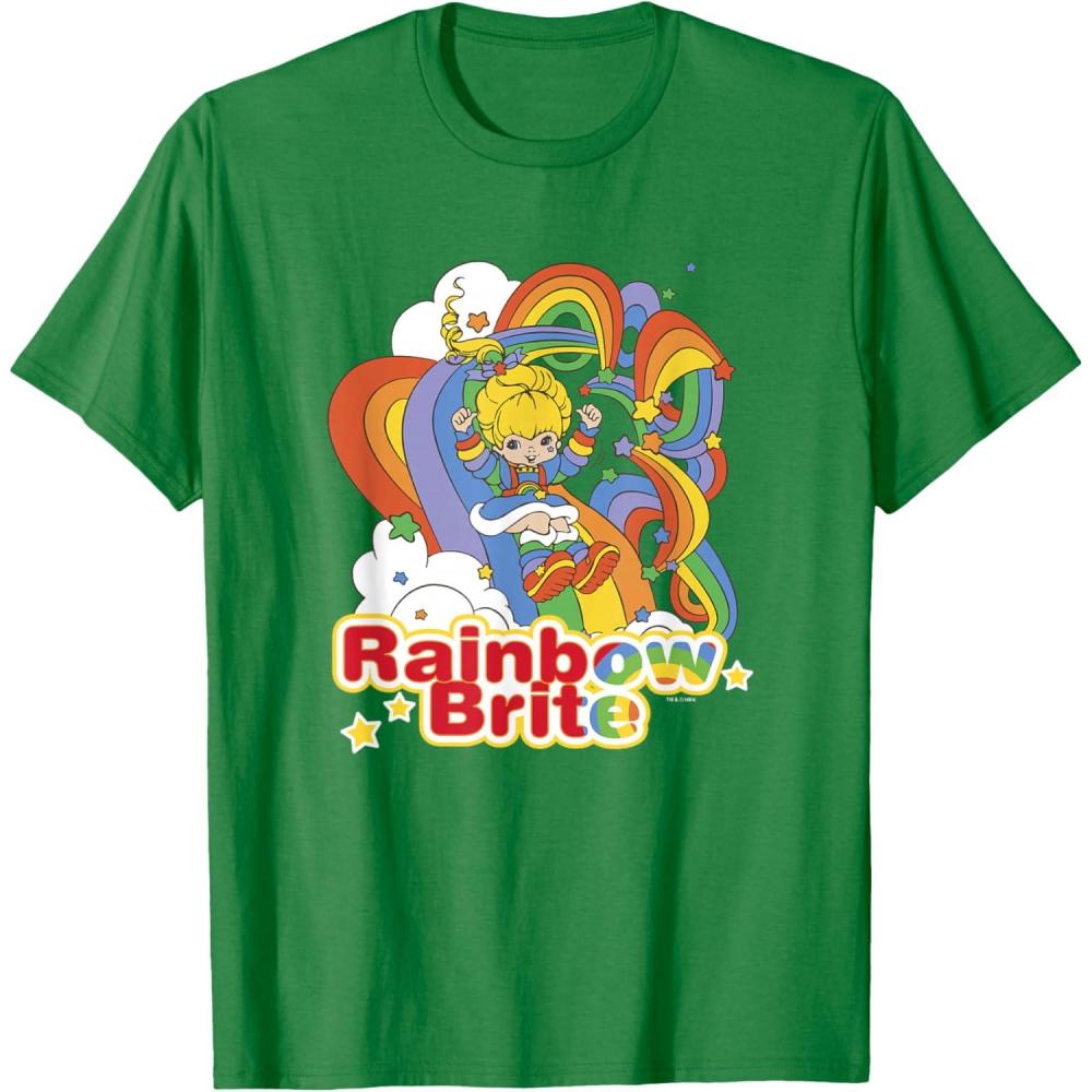 imageRainbow Brite Wisp Sliding Down Rainbows Portrait TShirtKelly Green