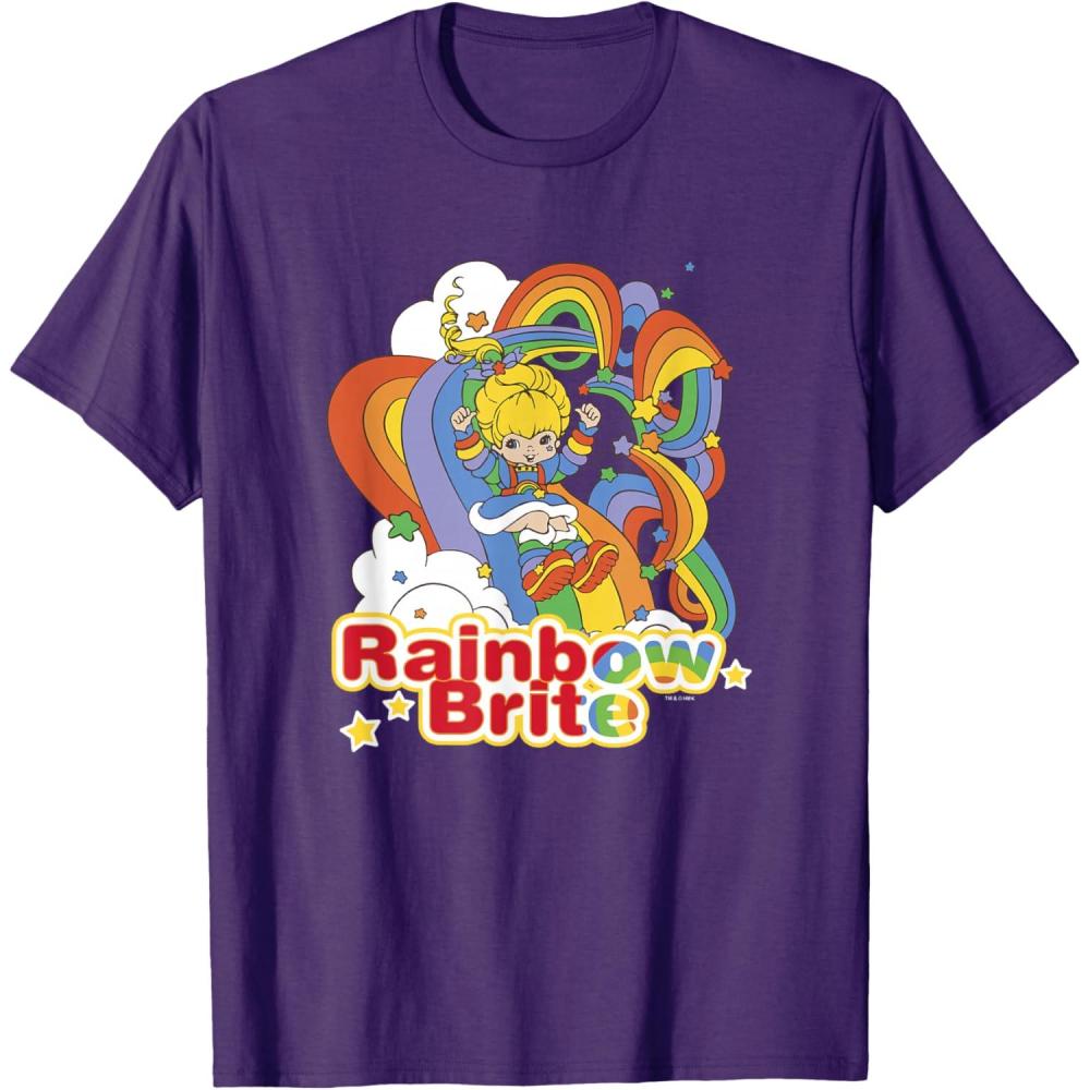 imageRainbow Brite Wisp Sliding Down Rainbows Portrait TShirtPurple