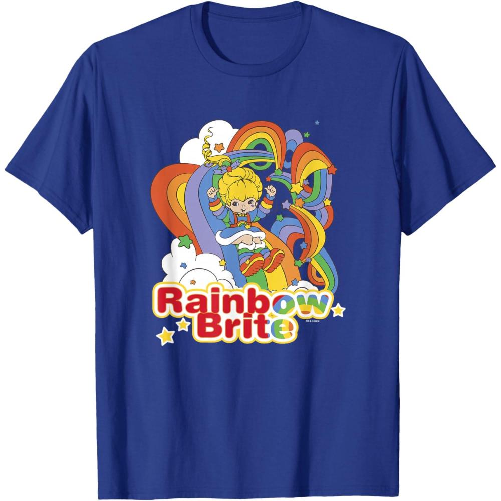 imageRainbow Brite Wisp Sliding Down Rainbows Portrait TShirtRoyal Blue