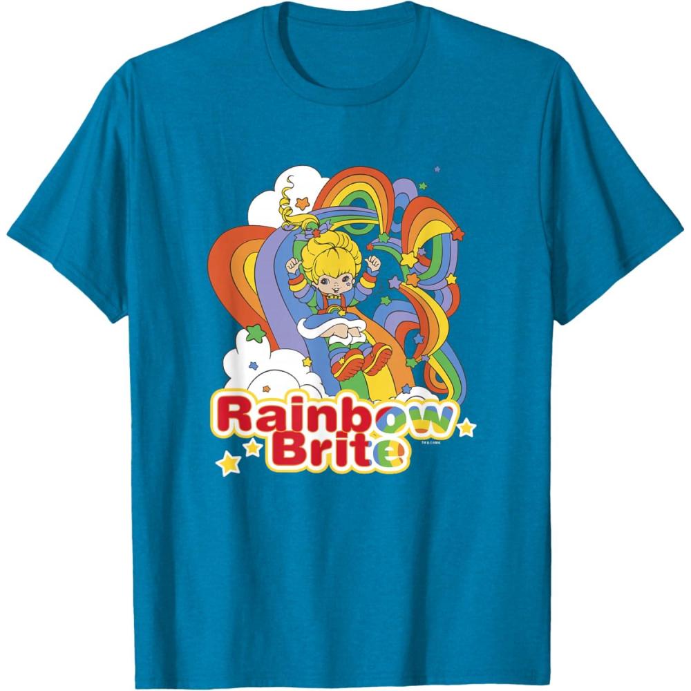 imageRainbow Brite Wisp Sliding Down Rainbows Portrait TShirtSapphire Blue