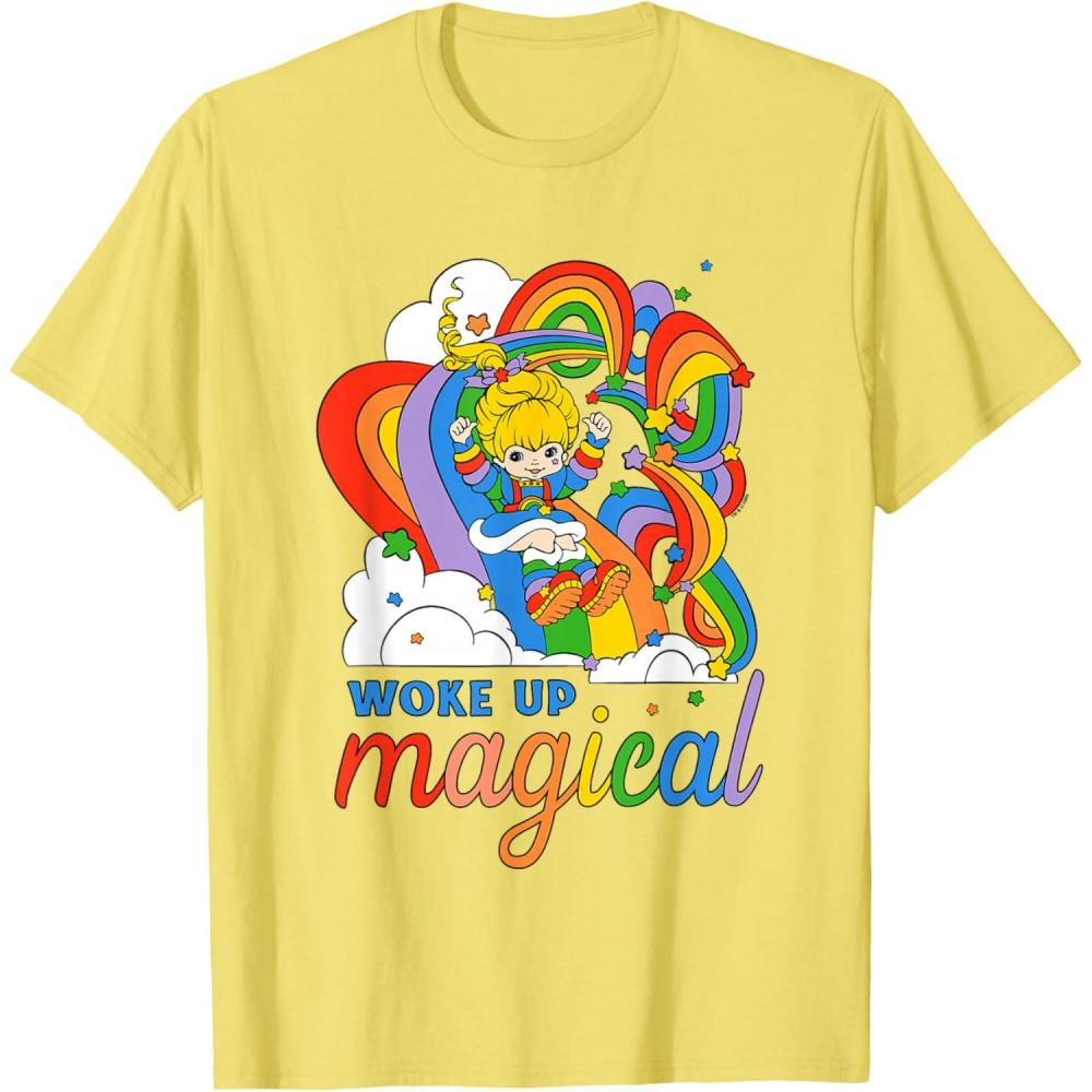 imageRainbow Brite Woke Up Magical Vintage Rainbow Slide TShirtLemon Yellow